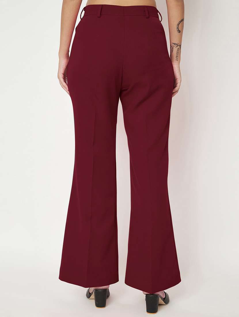 Women Solid High Rise Bootcut Trouser - 22086873 -  Standard Image - 3