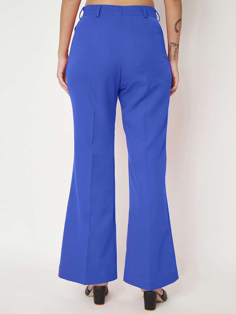 women solid high rise bootcut trouser - 22086874 -  Standard Image - 3