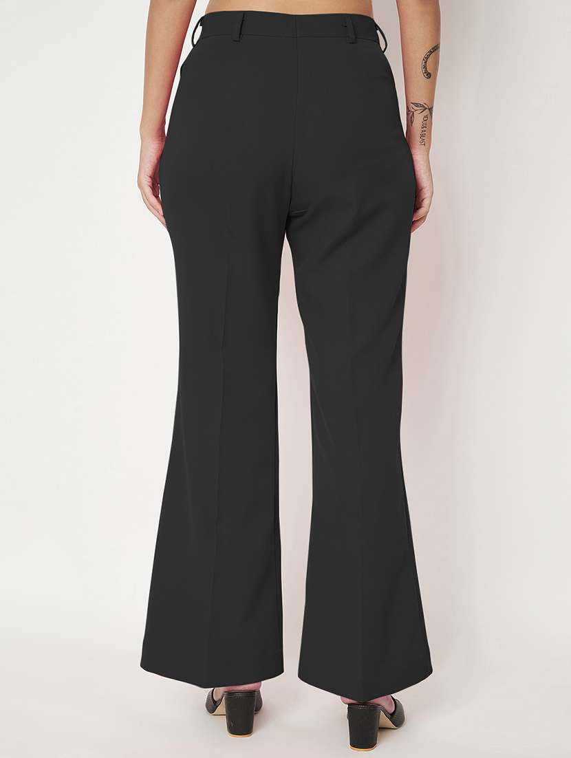 women solid high rise bootcut trouser - 22086875 -  Standard Image - 3