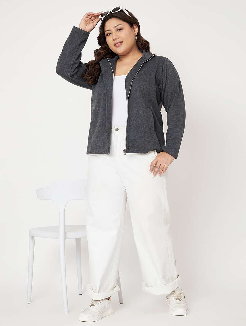 women plus size solid long sleeve sweatshirt - 22086880 -  Standard Image - 5
