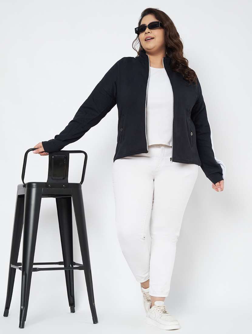 women plus size tapered long sleeve sweatshirt - 22086884 -  Standard Image - 5