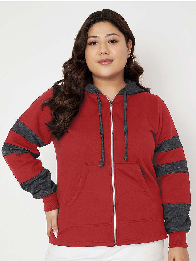 women plus size long sleeve hooded sweatshirt