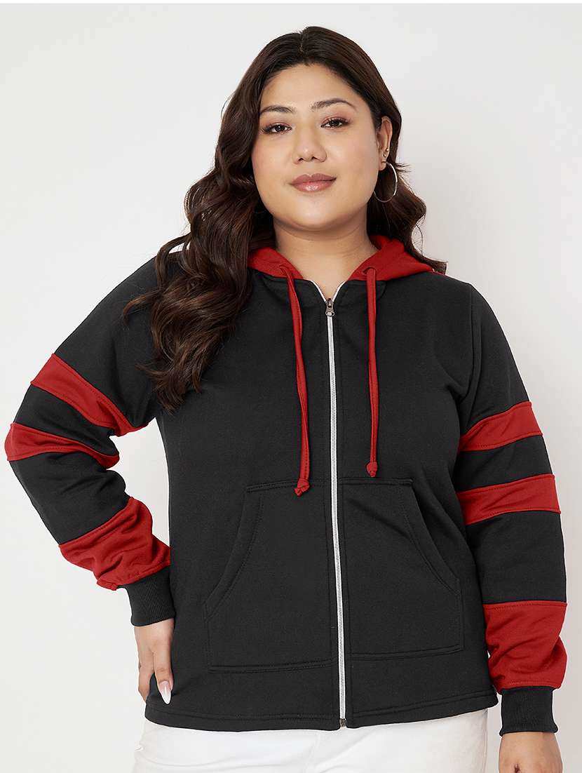 women plus size long sleeve hooded sweatshirt