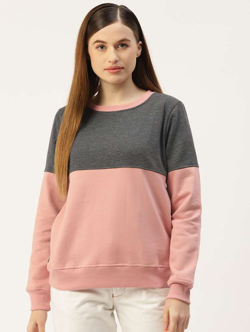 women color blocked long sleeve sweatshirt - 22086898 -  Zoom Image - 0
