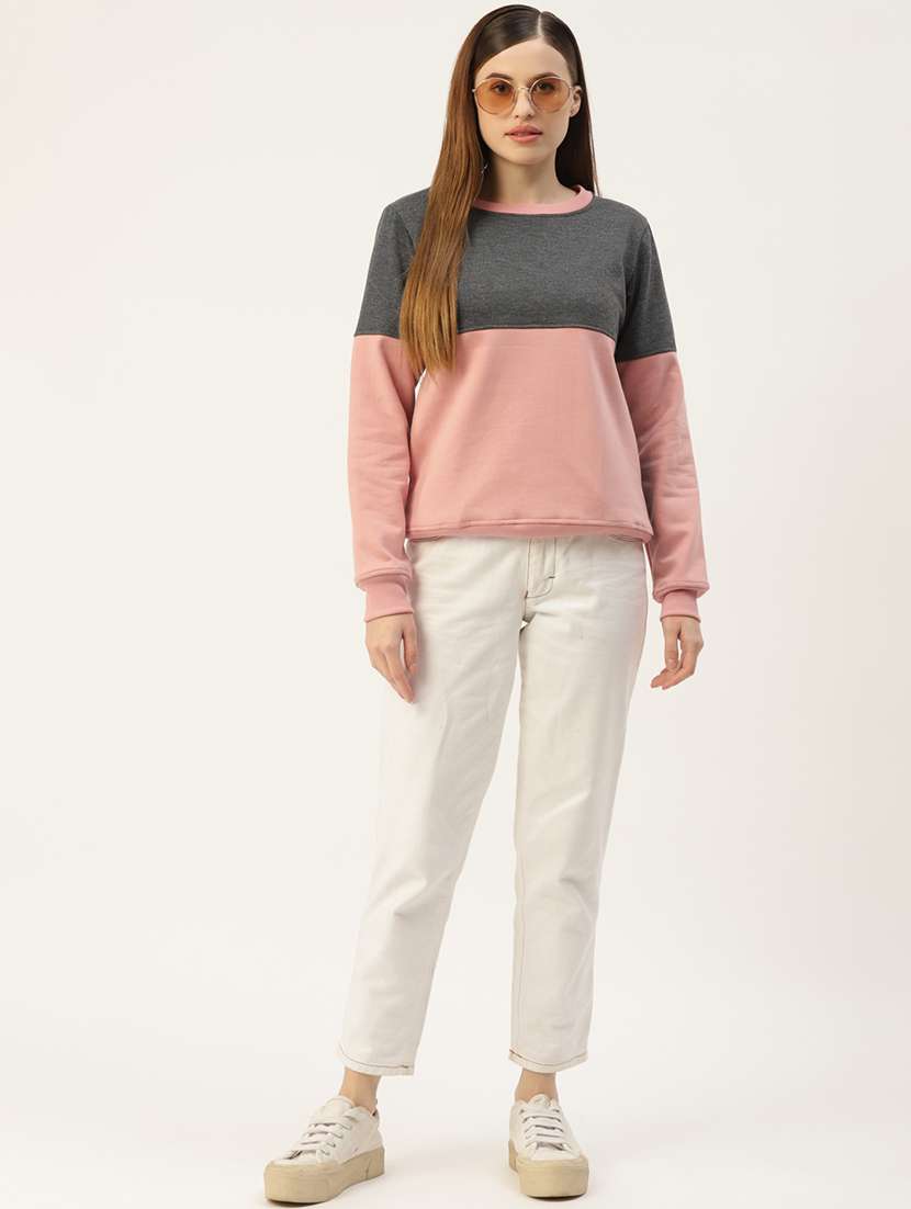 women color blocked long sleeve sweatshirt - 22086898 -  Standard Image - 3