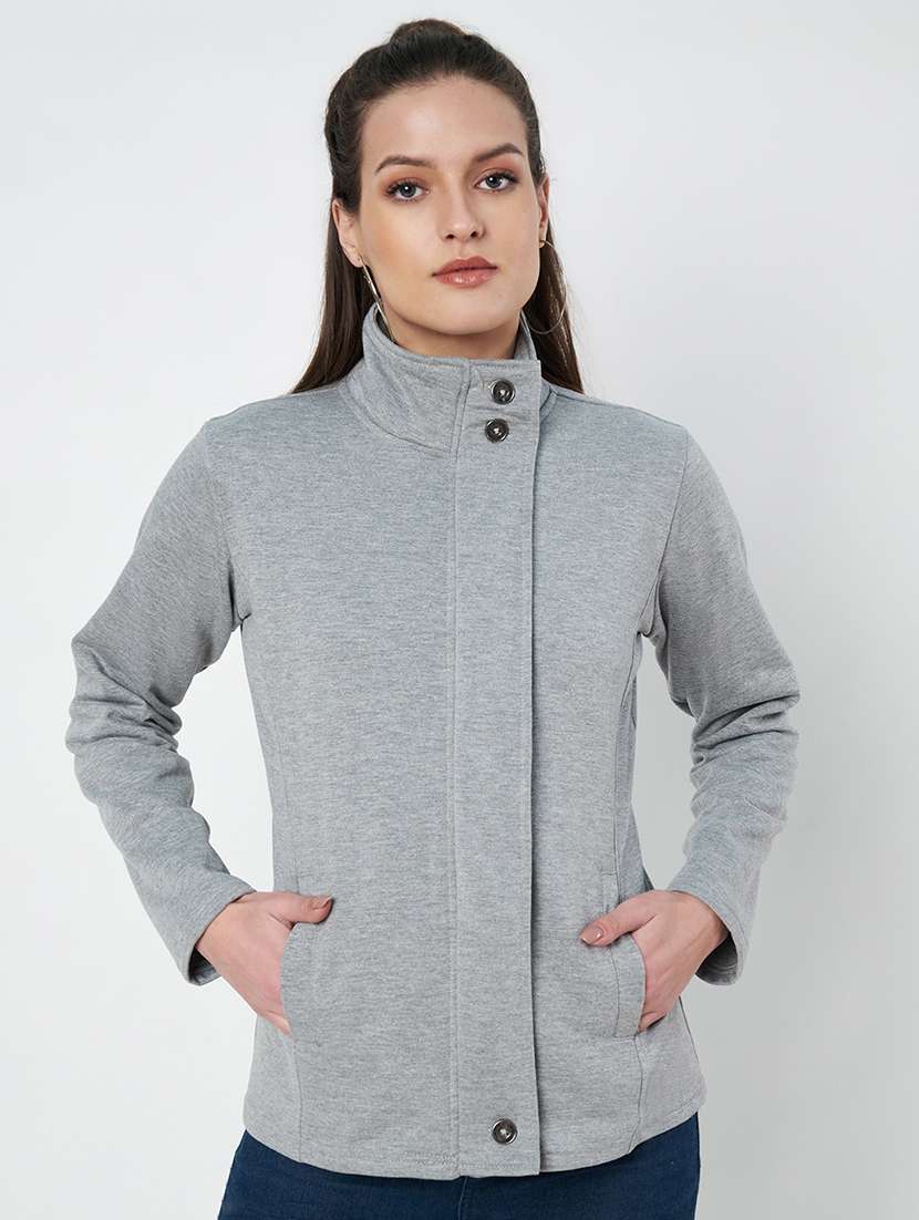 women solid long sleeve sweatshirt - 22086915 -  Zoom Image - 0