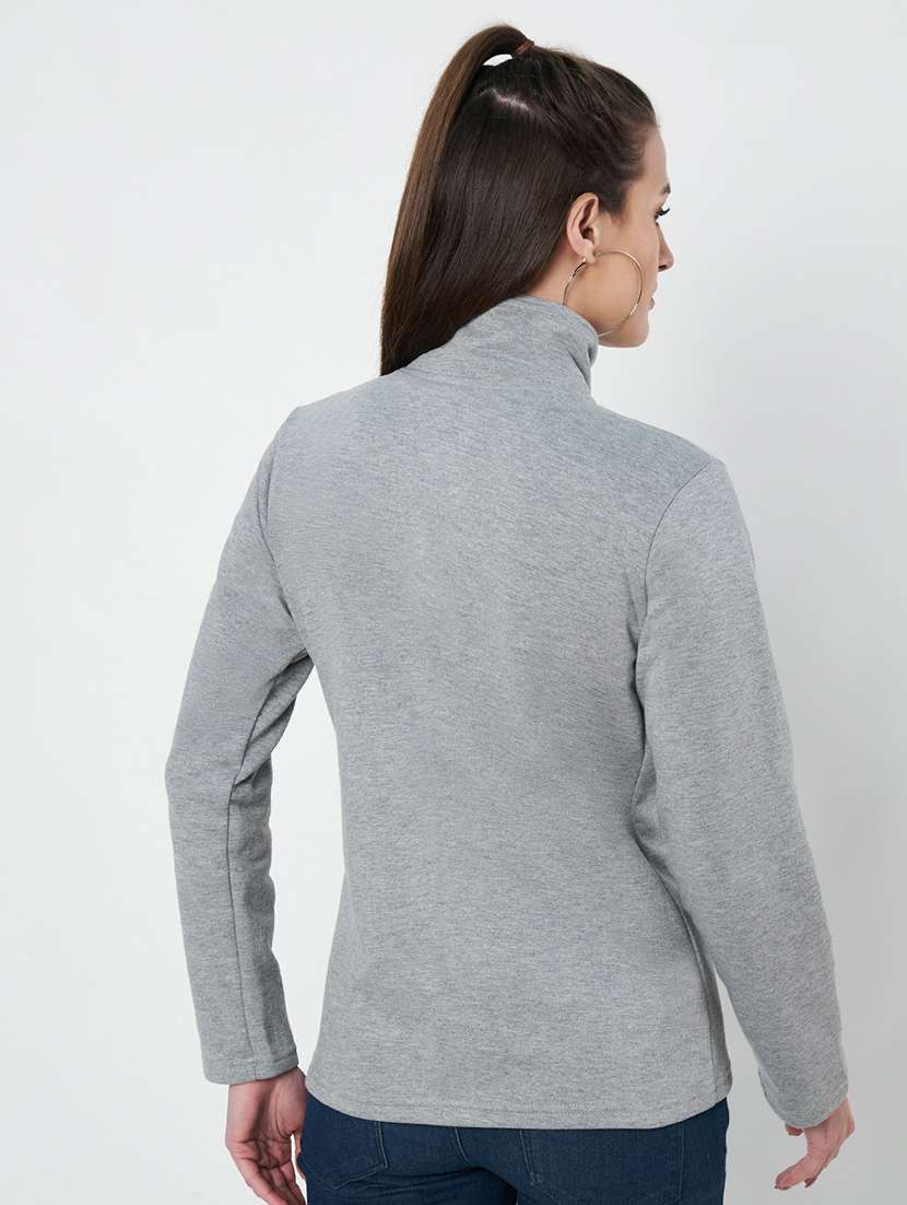 women solid long sleeve sweatshirt - 22086915 -  Standard Image - 3