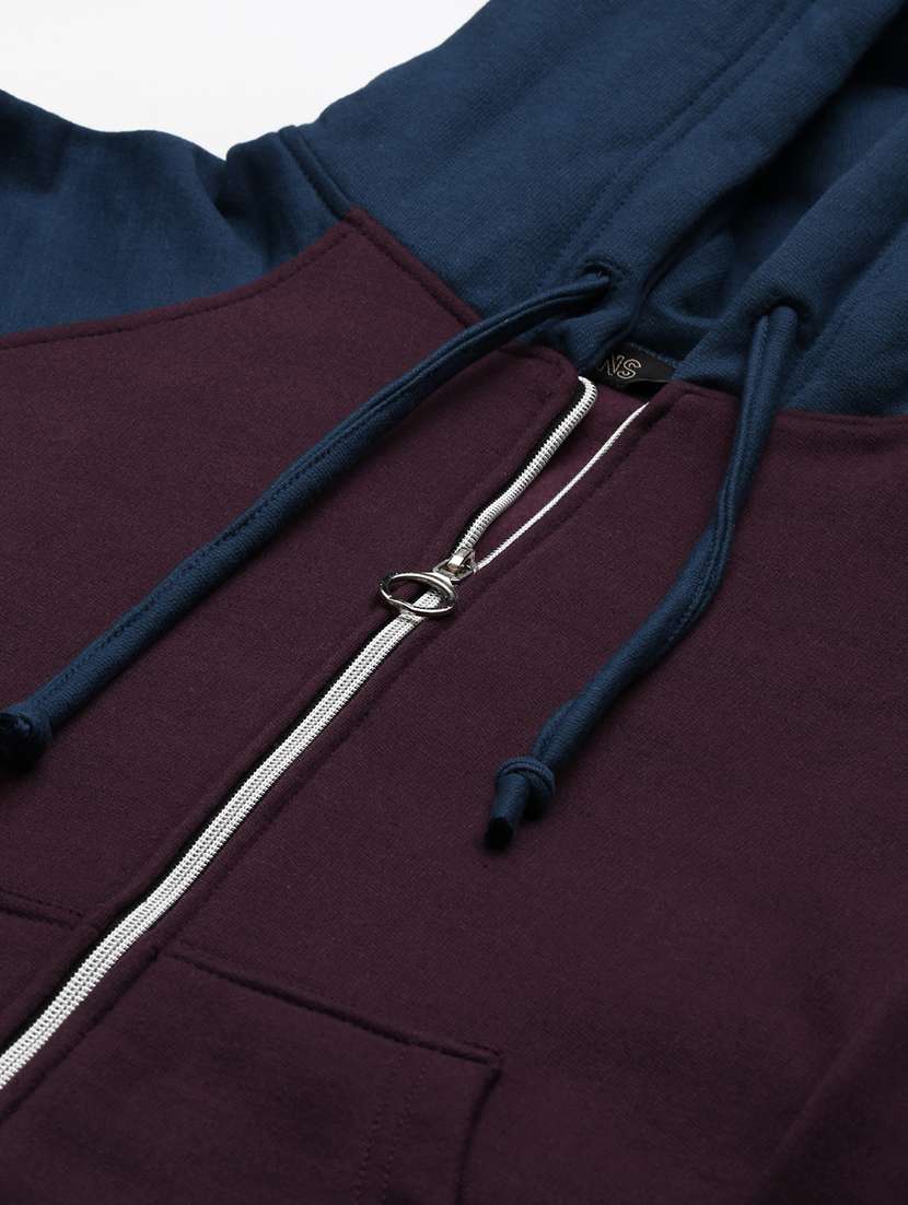 women color blocked long sleeve hooded sweatshirt - 22086919 -  Standard Image - 5