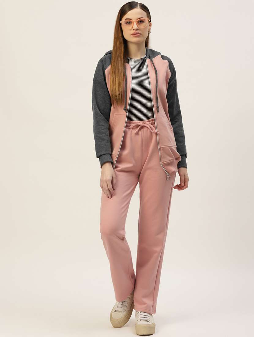 women color blocked long sleeve hooded sweatshirt - 22086920 -  Standard Image - 3