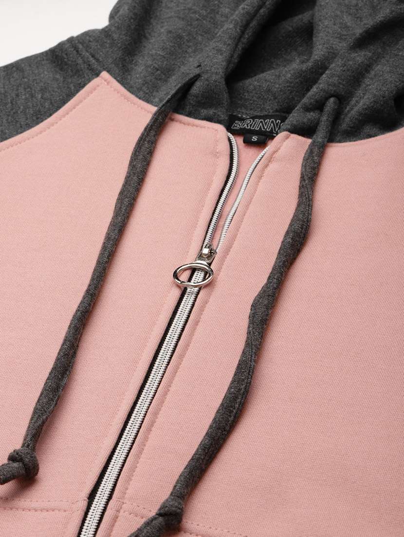 women color blocked long sleeve hooded sweatshirt - 22086920 -  Standard Image - 5