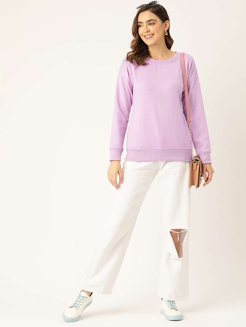 Women Solid Long Sleeve Sweatshirt - 22086929 -  Standard Image - 3