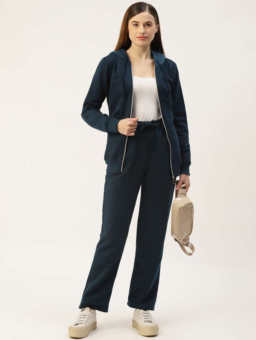 women solid long sleeve hooded sweatshirt - 22086940 -  Standard Image - 3