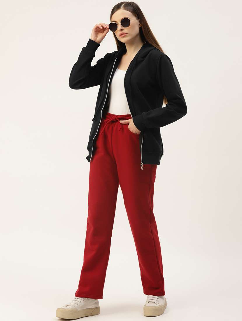 women solid long sleeve hooded sweatshirt - 22086948 -  Standard Image - 3