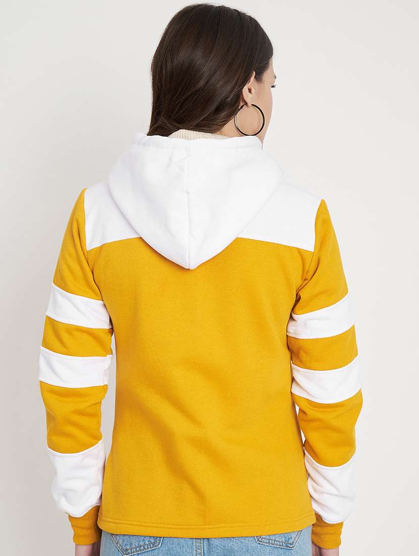 women color blocked long sleeve hooded sweatshirt - 22086967 -  Standard Image - 3