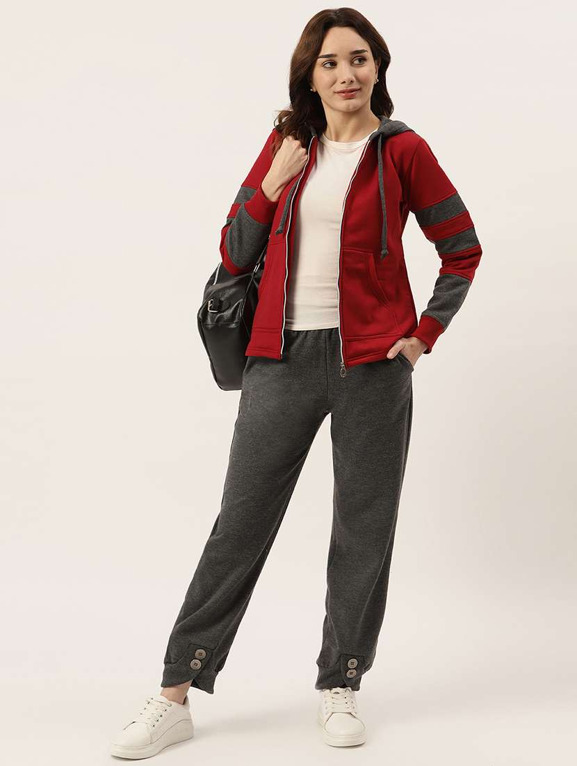 women color blocked long sleeve hooded sweatshirt - 22086968 -  Standard Image - 3