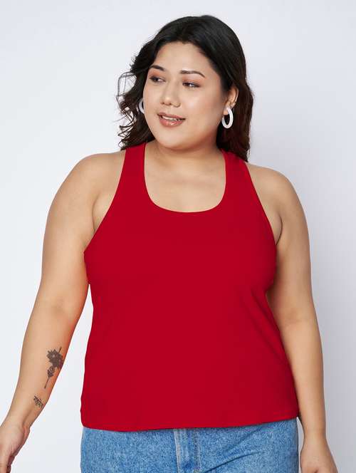 women plus size solid sleeveless camisole - 22087004 - Standard Image - 0