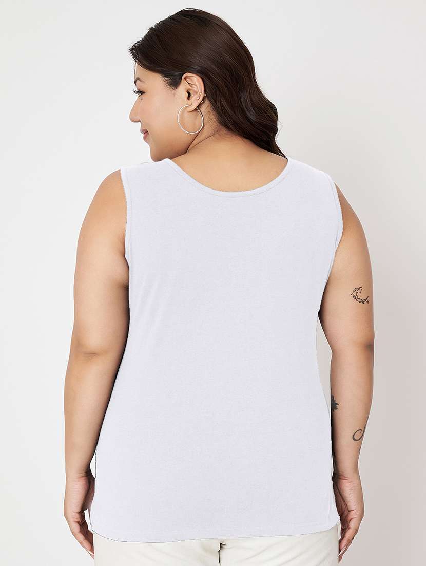 women plus size solid sleeveless camisole - 22087009 - Standard Image - 3
