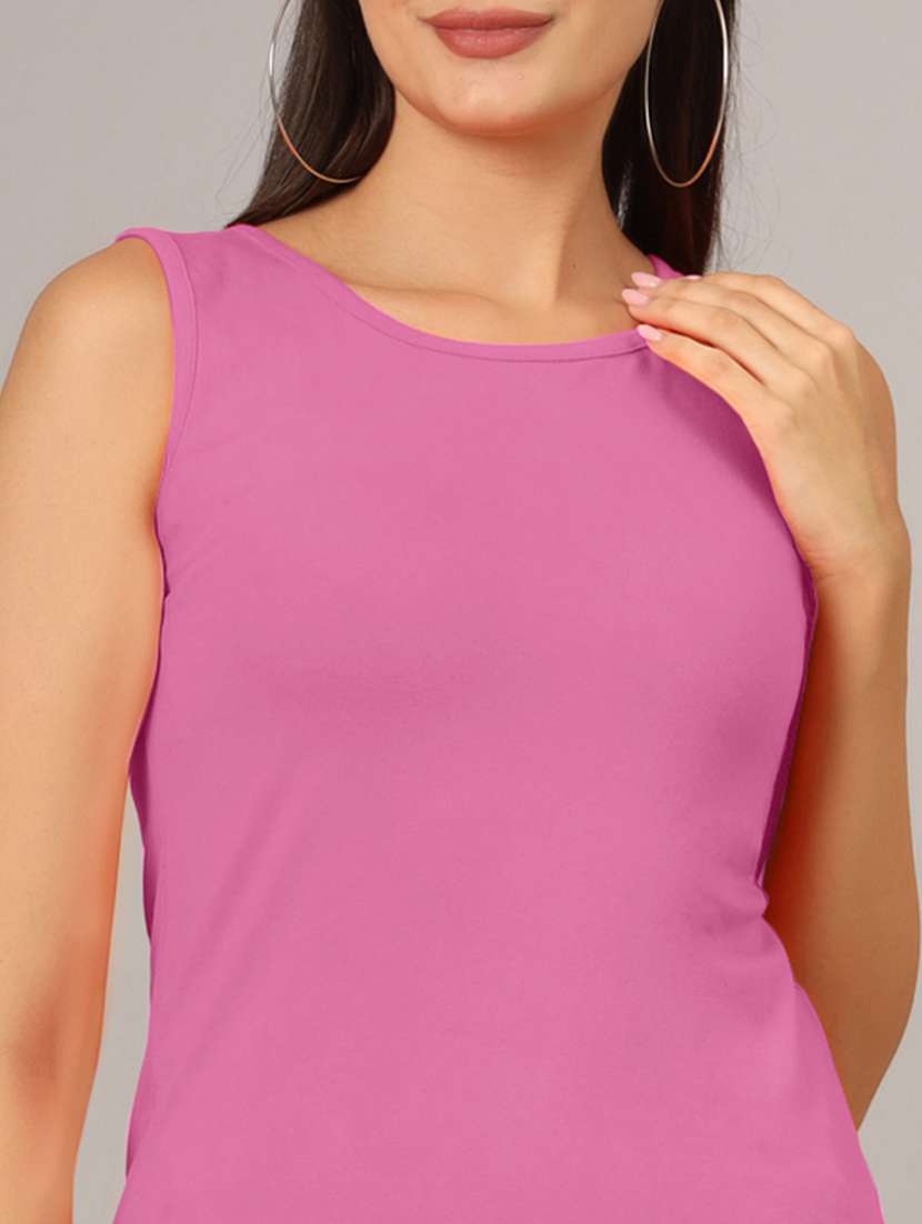 women solid sleeveelsss camisole - 22087012 - Standard Image - 5