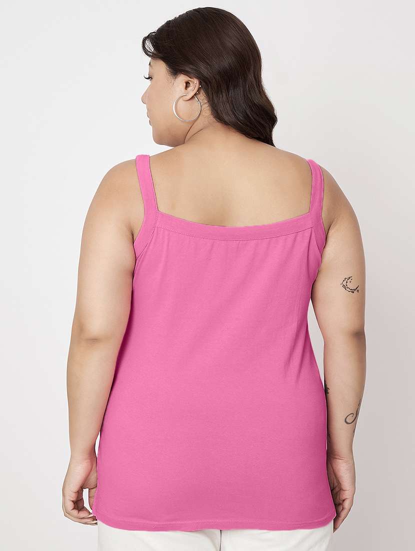 women plus size solid sleeveelsss camisole - 22087018 - Standard Image - 3