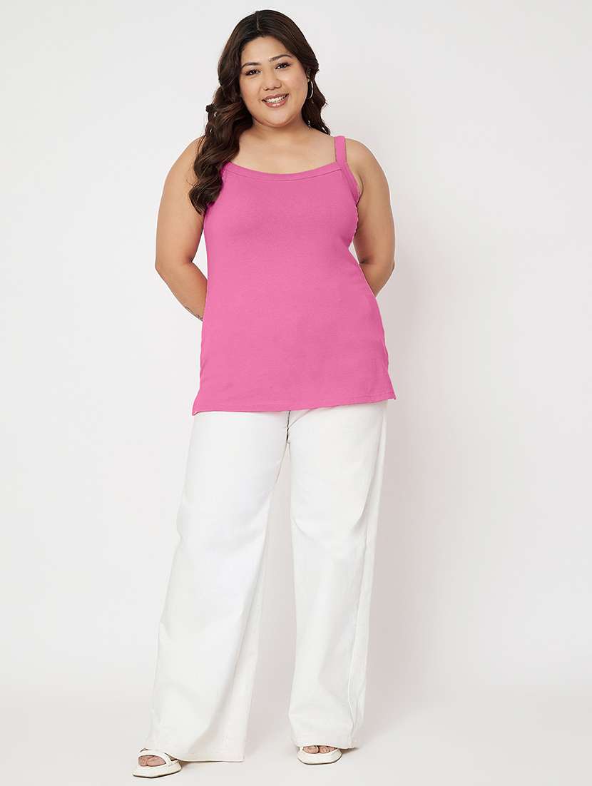 women plus size solid sleeveelsss camisole - 22087018 - Standard Image - 5