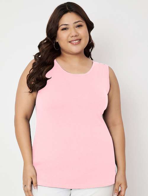 women plus size solid sleeveelsss camisole - 22087019 -  Standard Image - 0