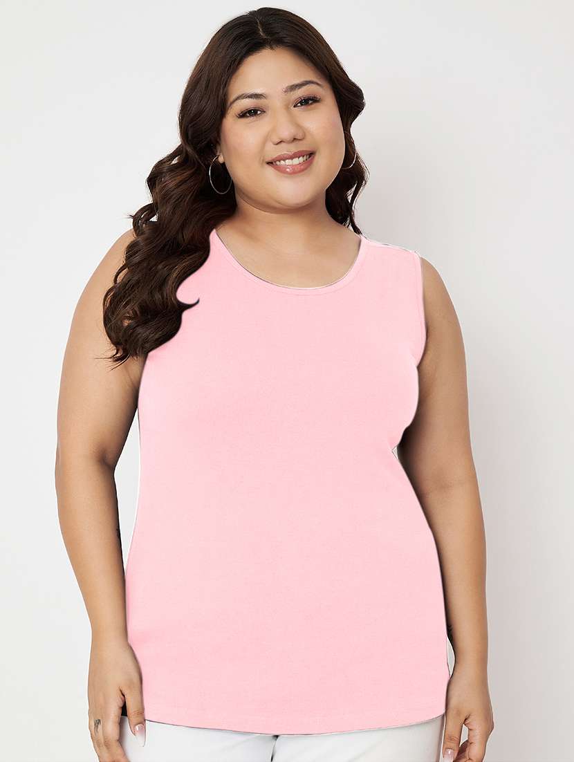 women plus size solid sleeveelsss camisole