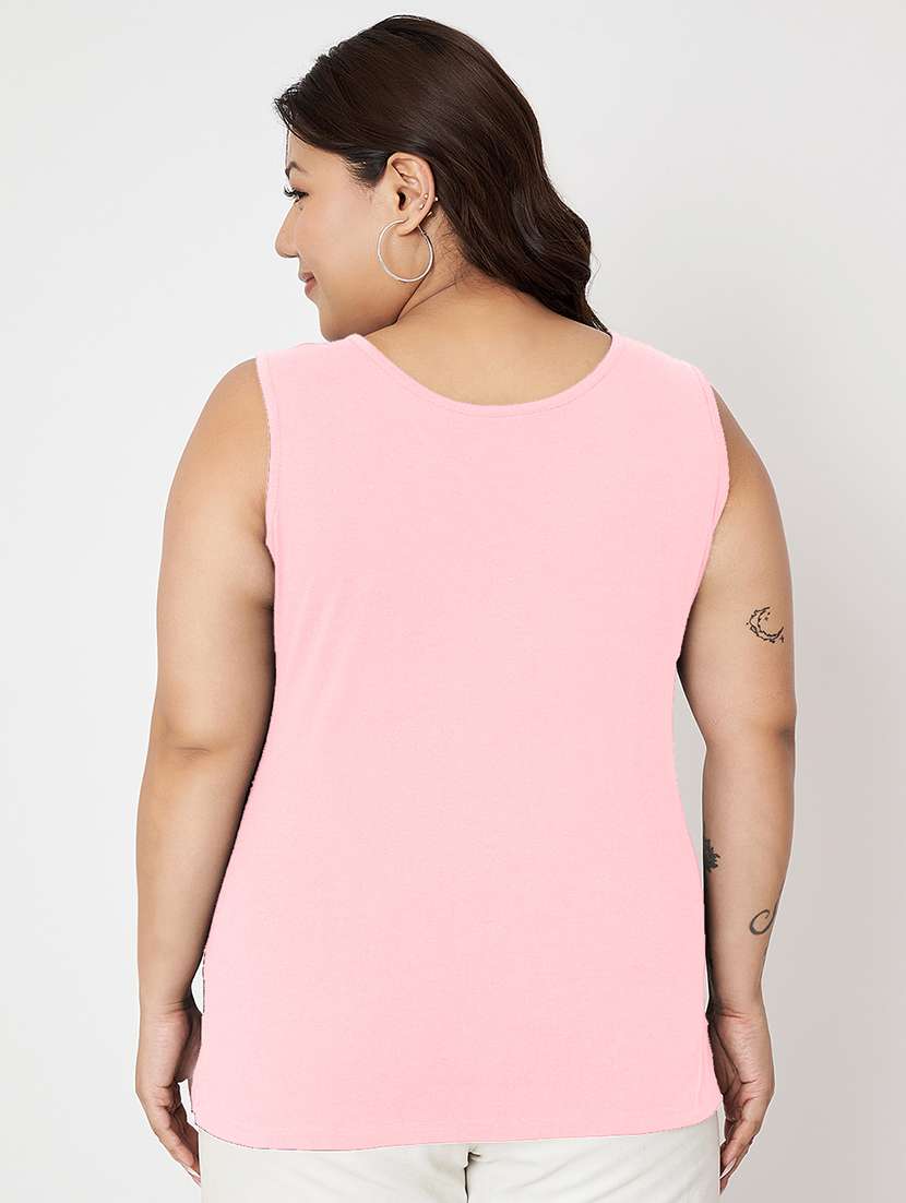 women plus size solid sleeveelsss camisole - 22087019 -  Standard Image - 3