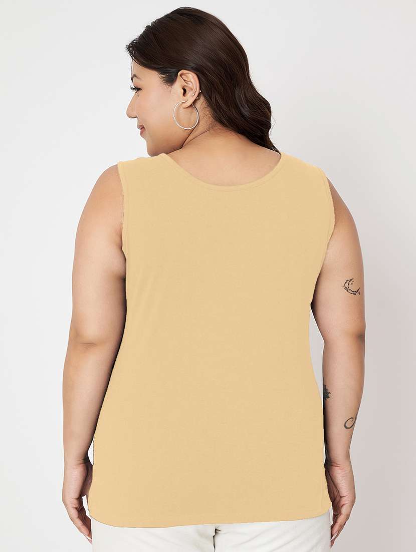 women plus size solid sleeveelsss camisole - 22087023 - Standard Image - 3