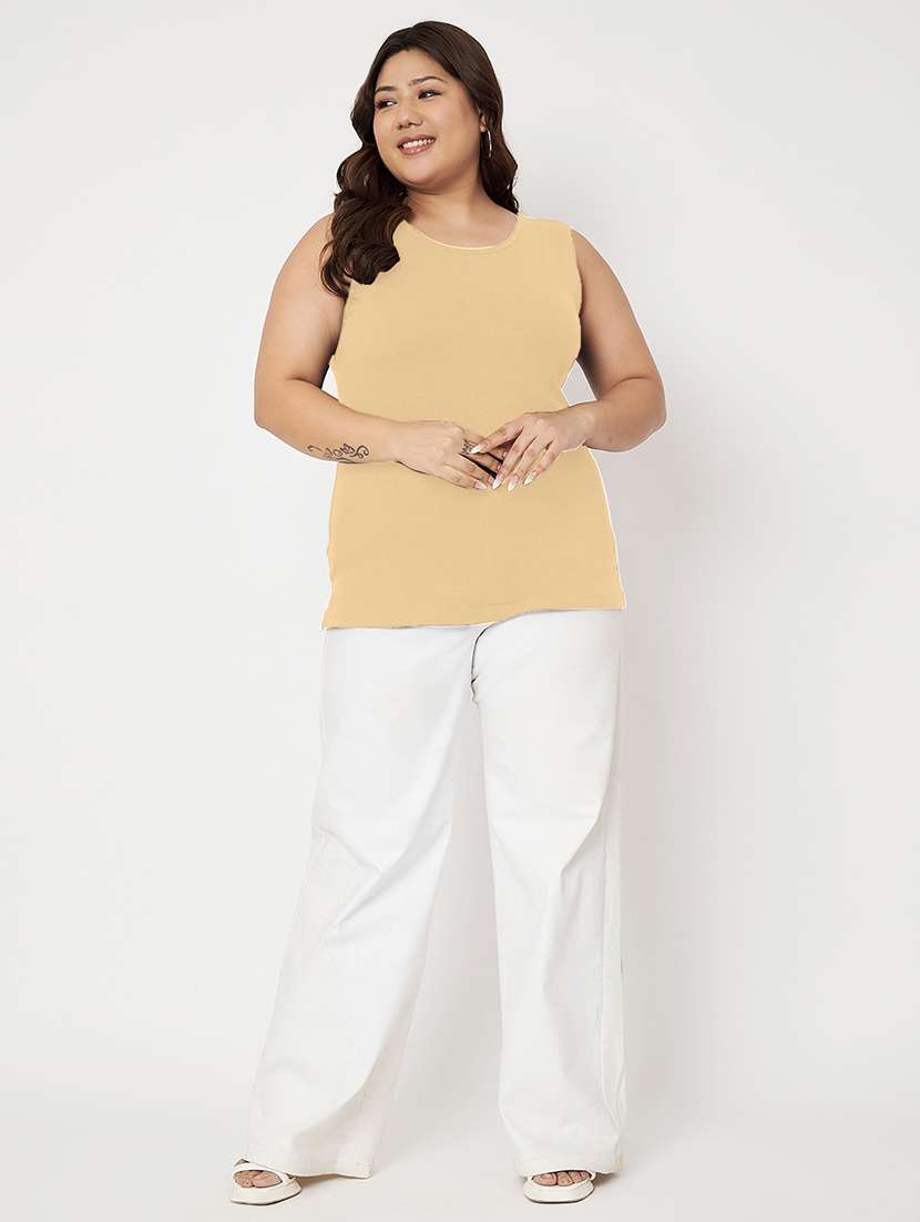 women plus size solid sleeveelsss camisole - 22087023 - Standard Image - 5