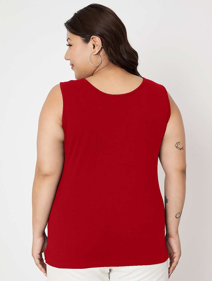 women plus size solid sleeveelsss camisole - 22087024 - Standard Image - 3