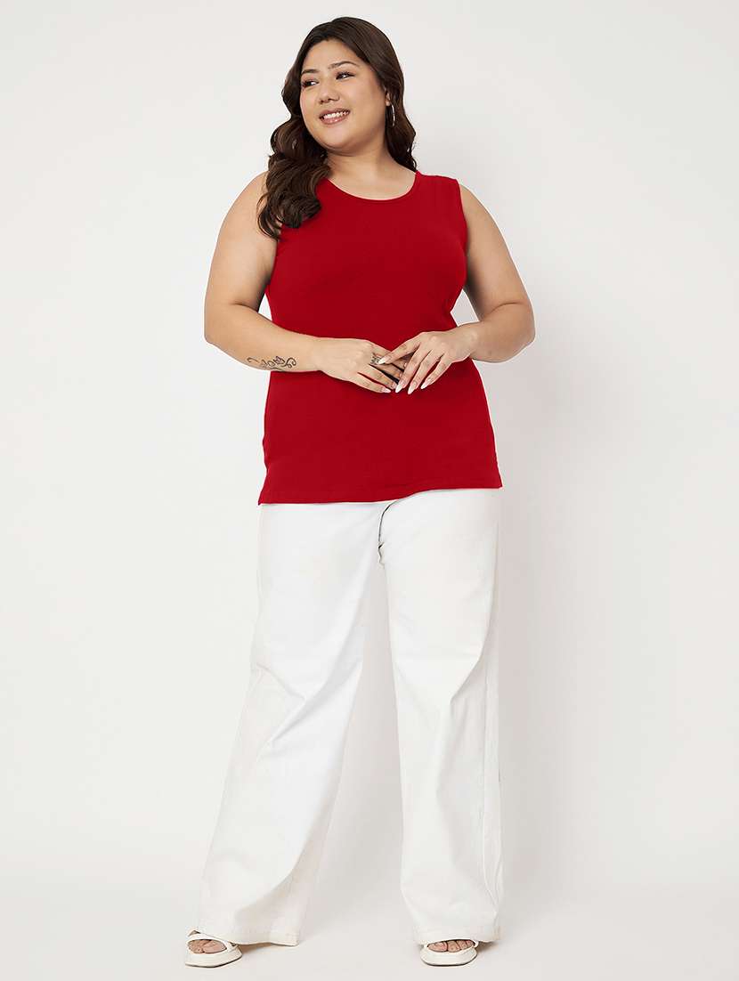 women plus size solid sleeveelsss camisole - 22087024 - Standard Image - 5