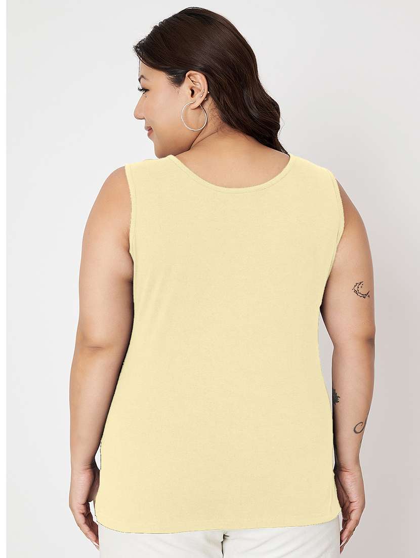 women plus size solid sleeveelsss camisole - 22087026 - Standard Image - 3