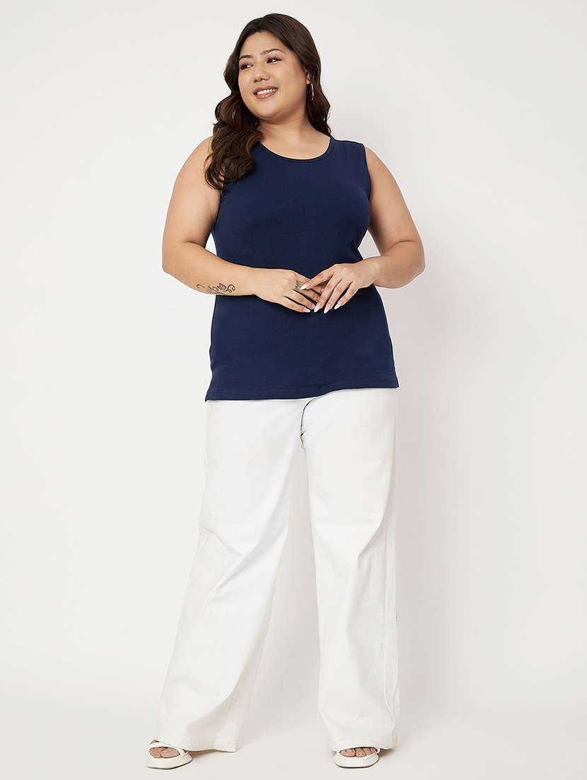 women plus size solid sleeveelsss camisole - 22087027 -  Standard Image - 5