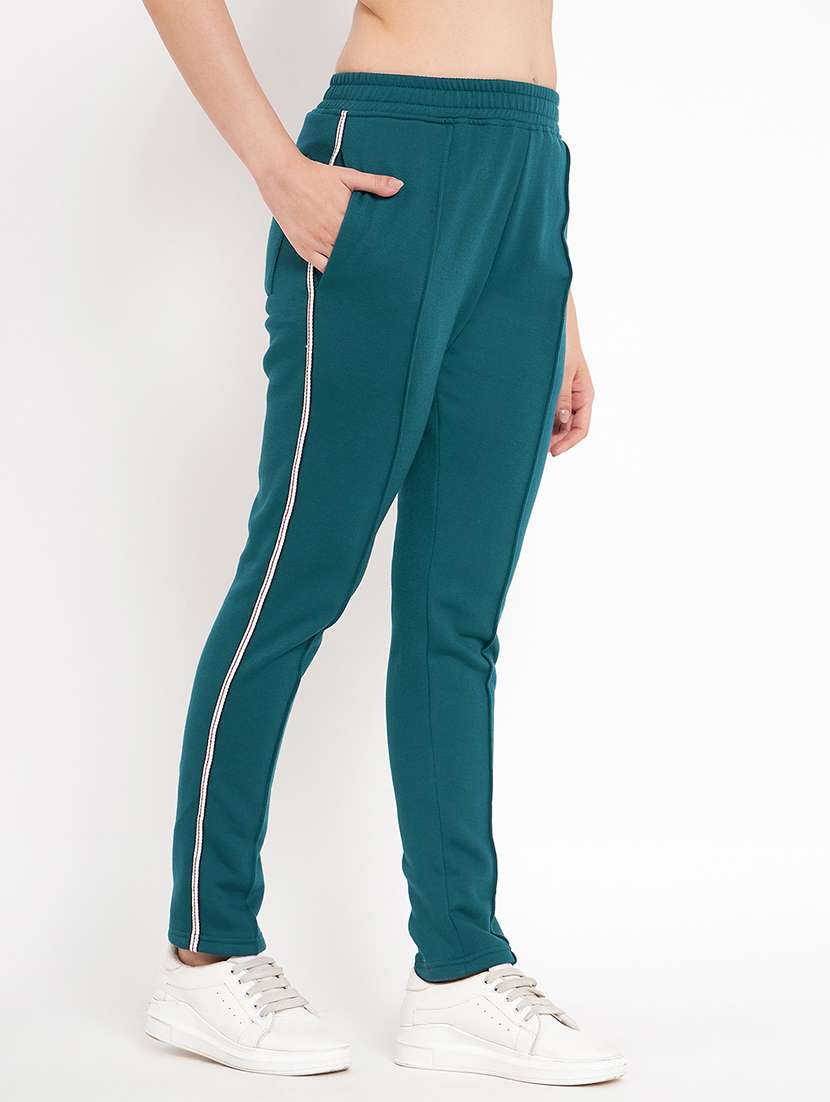 women solid mid rise regular fit track pant - 22087029 -  Standard Image - 3
