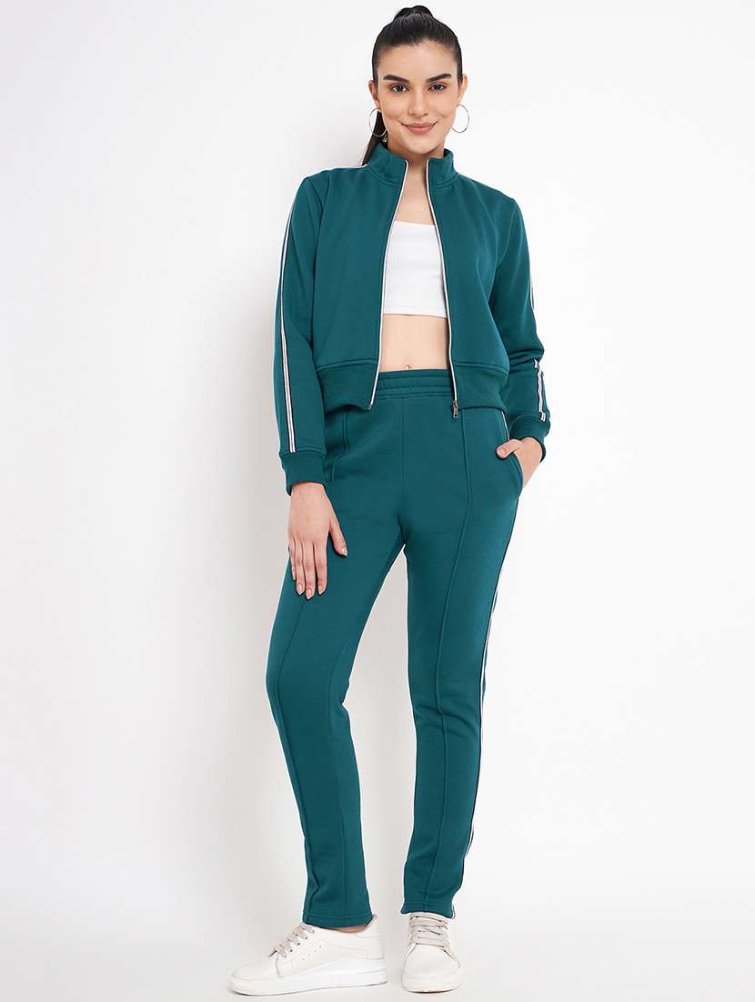 women solid mid rise regular fit track pant - 22087029 -  Standard Image - 5