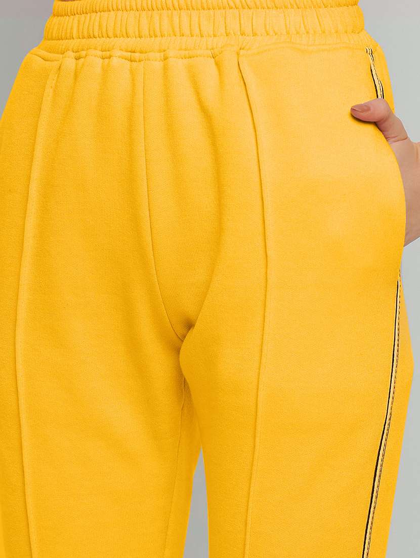 women solid mid rise regular fit track pant - 22087030 -  Standard Image - 5