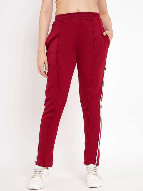 women solid mid rise regular fit track pant - 22087032 -  Standard Image - 0