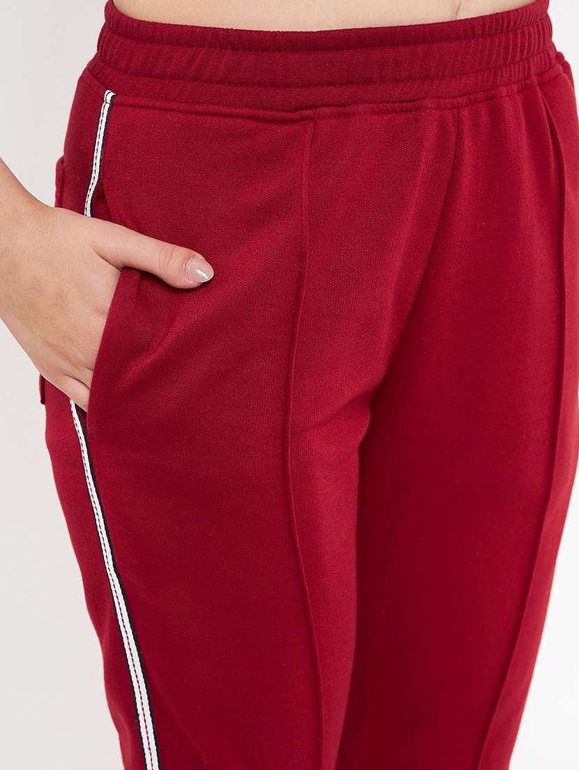 women solid mid rise regular fit track pant - 22087032 -  Standard Image - 5
