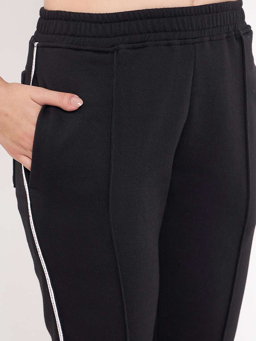women solid mid rise yoga pants - 22087036 - Standard Image - 5