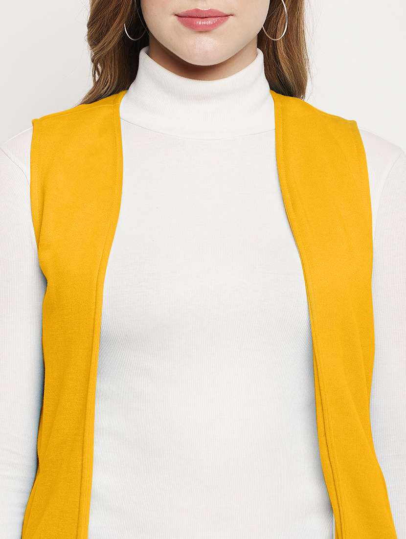 women solid sleeveless winterwear shrug - 22087040 -  Standard Image - 5