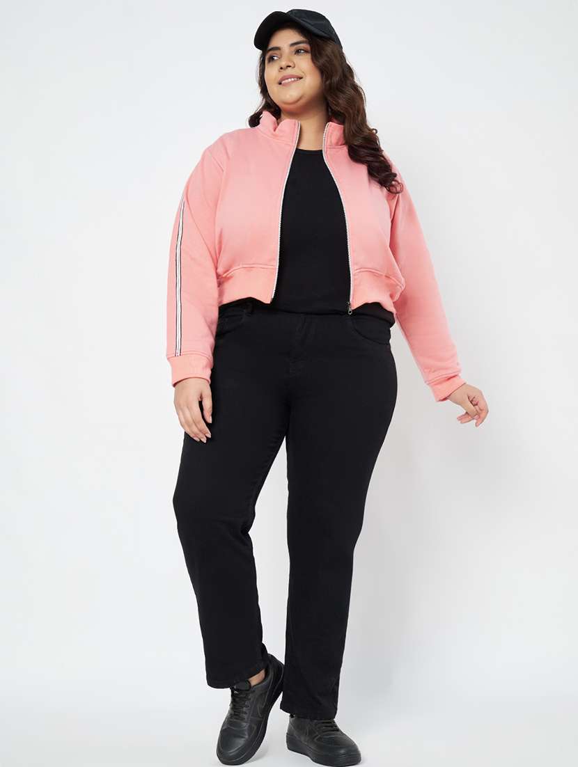 women plus size solid long sleeve jacket - 22087043 -  Standard Image - 5