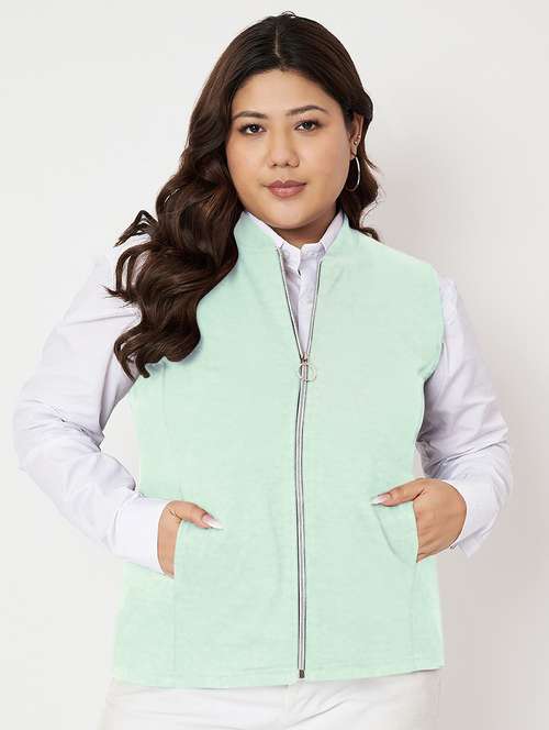 women plus size solid sleeveless jacket - 22087044 -  Standard Image - 0