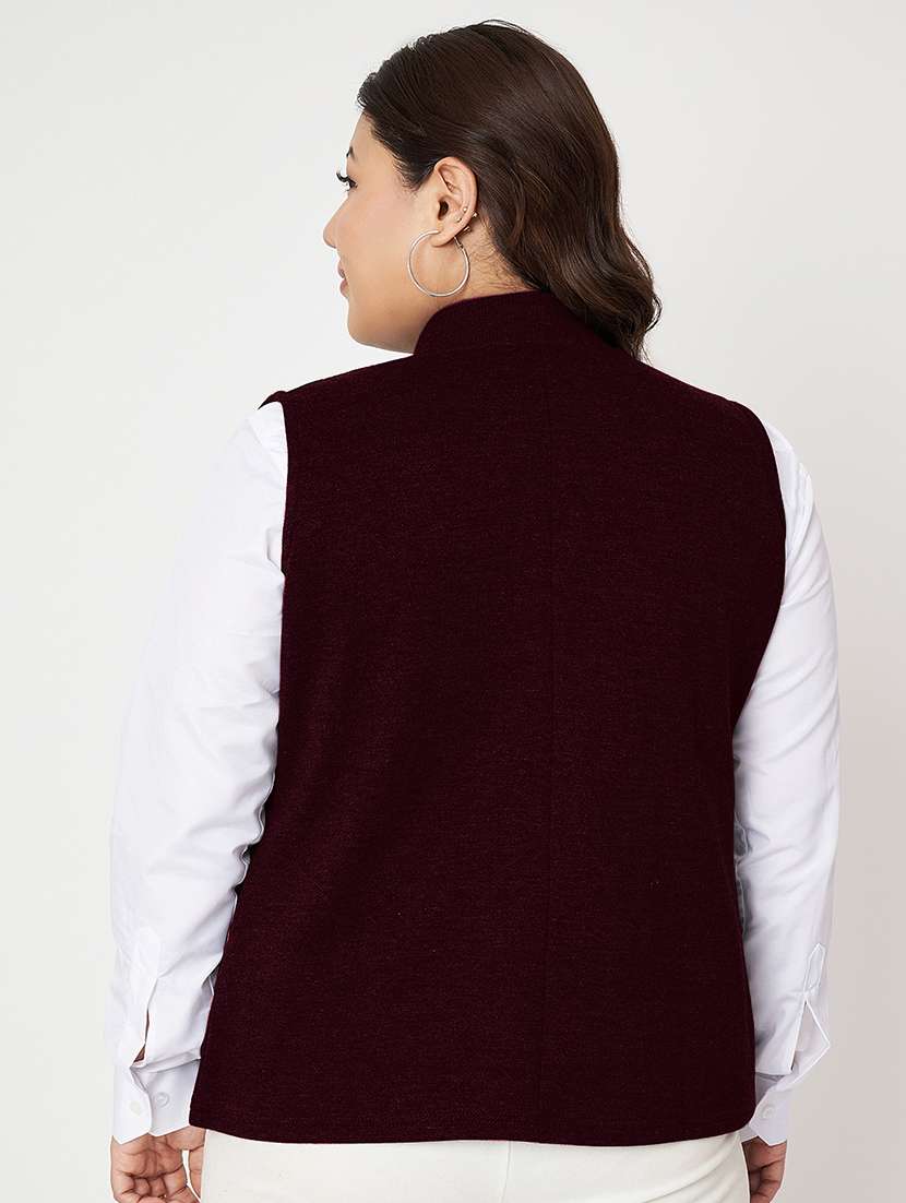 women plus size solid sleeveless jacket - 22087048 -  Standard Image - 3