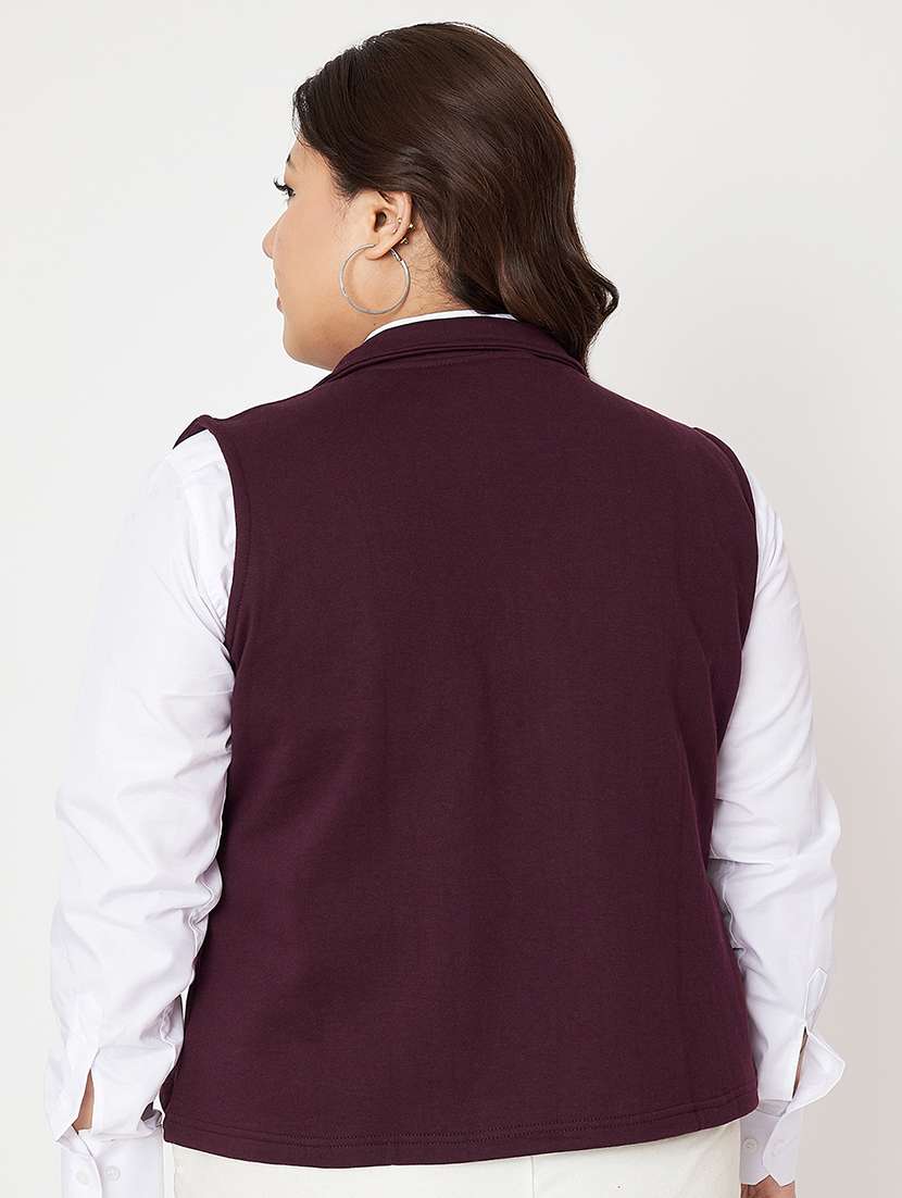 women plus size solid sleeveless jacket - 22087051 -  Standard Image - 3