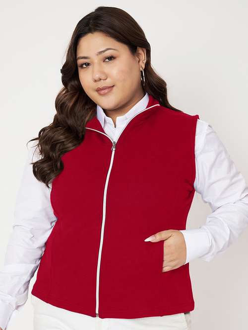 women plus size solid sleeveless jacket - 22087052 -  Standard Image - 0