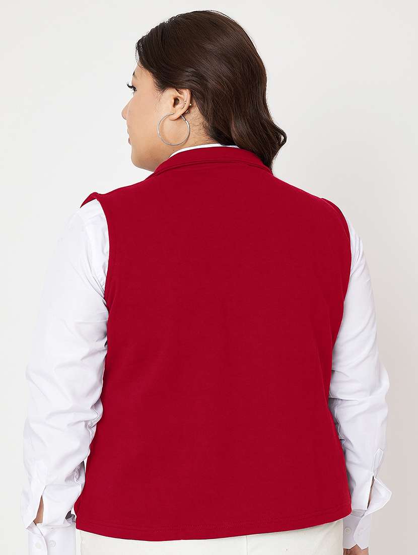 women plus size solid sleeveless jacket - 22087052 -  Standard Image - 3