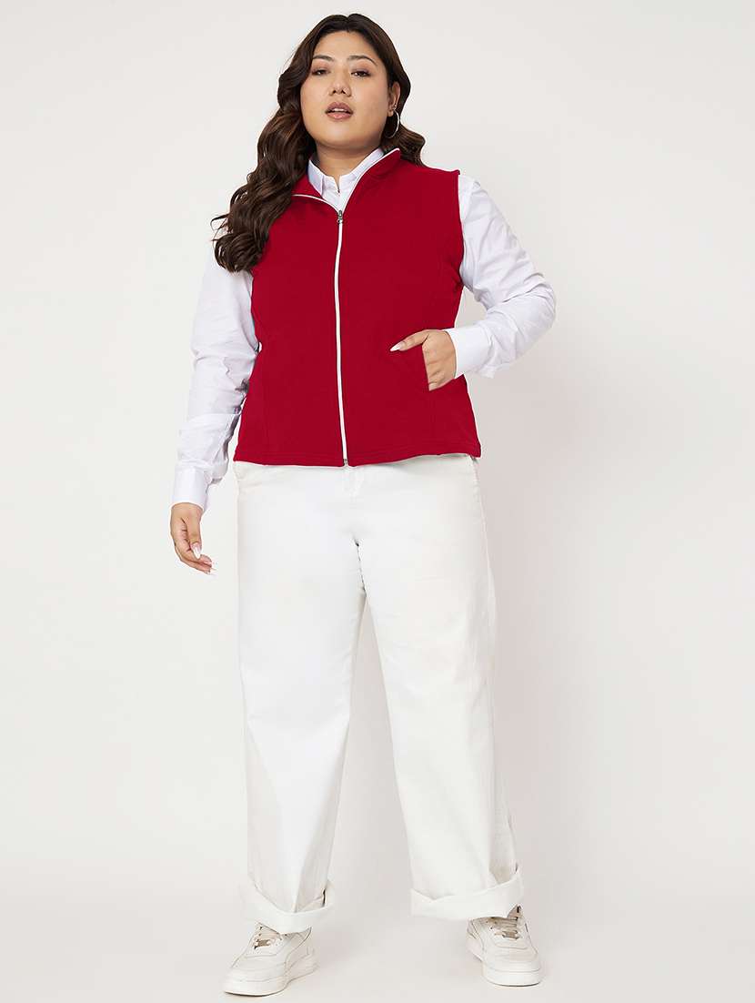 women plus size solid sleeveless jacket - 22087052 -  Standard Image - 5