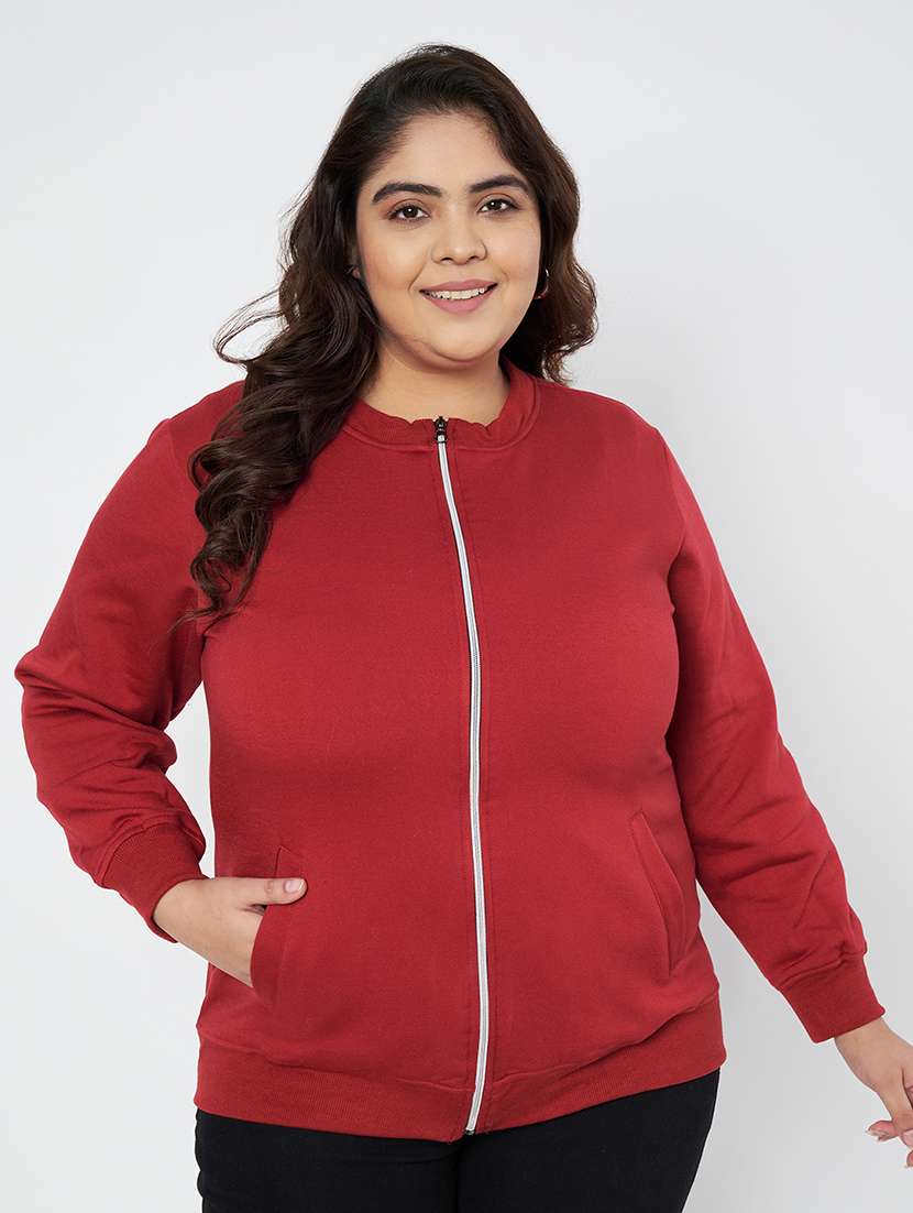 women plus size solid long sleeve jacket