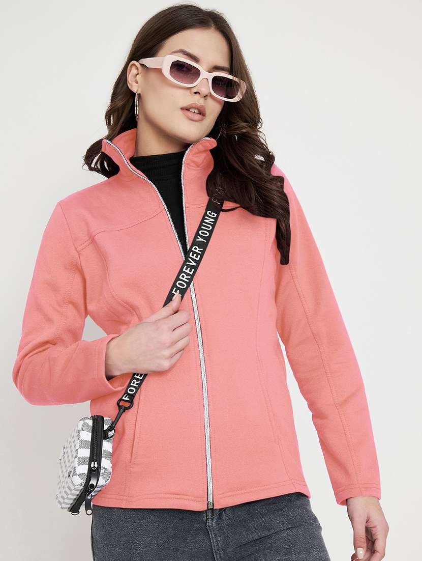 women solid long sleeve jacket