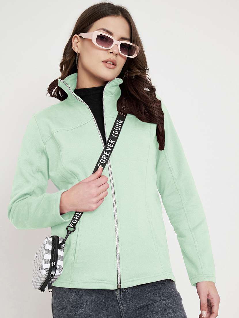 women solid long sleeve jacket